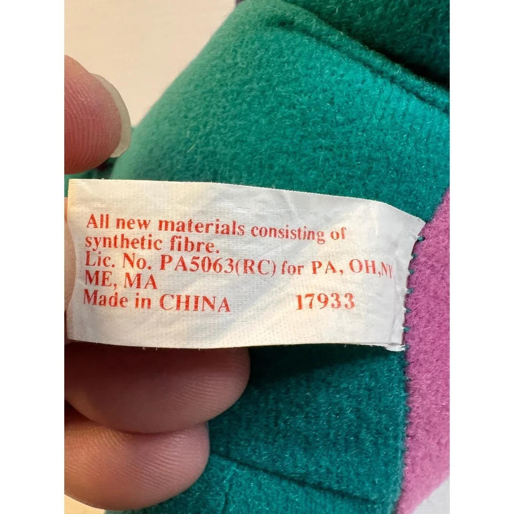 Vintage 1995 Acme Premium Supply Dragon Plush Teal Pink Purple 10